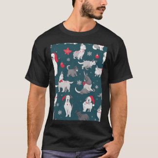 T-shirt Noël pug noir
