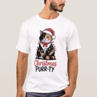 Noël Purr-ty Chat Enveloppé dans Noël Xmas