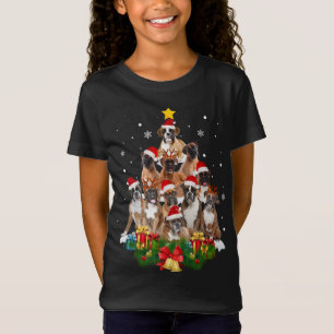 T-Shirt Noël Pyjama Boxe Arbre Noël Cadeaux Chien Papa Mam