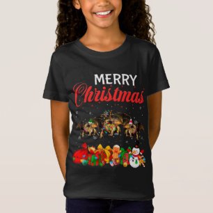 T-Shirt Noël Pyjama Dragon Lover Xmas Tree Lights Ani