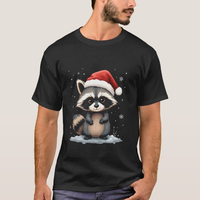 T-shirt Noël, raton laveur (Devant)