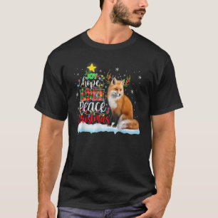 T-shirt Noël Red Fox Santa Hat Reindeer Costume Chris