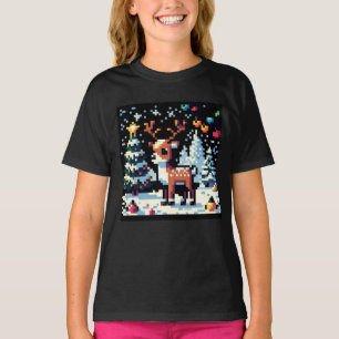 T-shirt Noël Reinder Winter Wonderland Pixel Art