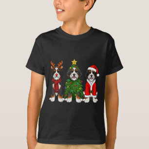 T-shirt Noël Rétro Bernedoodle Père Noël Renne Amour de Ch