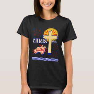 T-shirt Noël Rétro en Juillet Chrétien Jésus Dieu Été