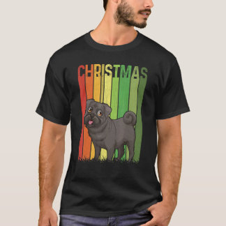 T-shirt Noël Rétro Pug Chien Mignon Groupe Assorti Xmas H