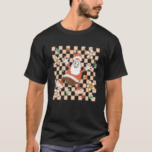 T-shirt Noël rétro Santa Claus À damiers flux Super