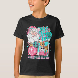 T-shirt Noël Rose En Juillet Retro Père Noël Disco Snowman