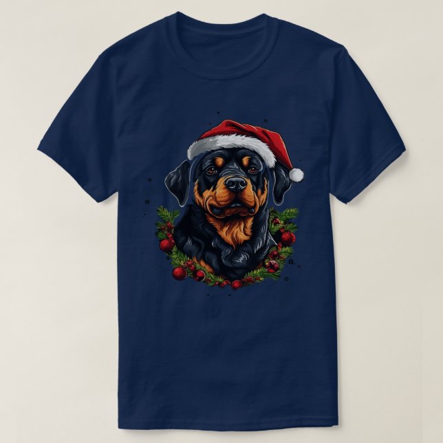 T-shirt Noël Rottweiler (Design devant)
