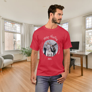 T-shirt Noël rouge blanc nom de la famille