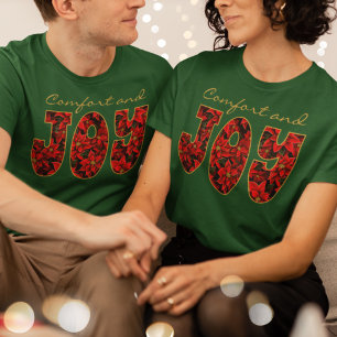 T-shirt Noël Rouge Poinsettia Confort & Joie