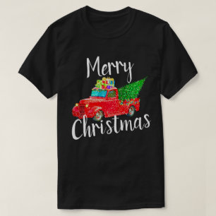 T-shirt Noël rouge vintage de camion