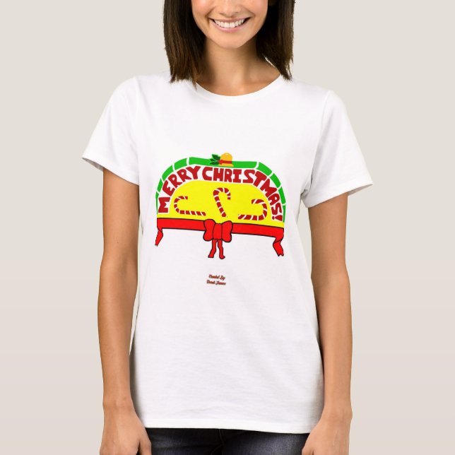 T-shirt Noël Salutations Femme White Basic T Shirt (Devant)