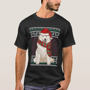 T-shirt Noël Samoyé Chien Santa Hat Vilain Noël