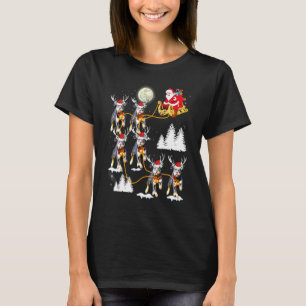 T-shirt Noël Santa à cheval sur Rottweiler Chien Noël