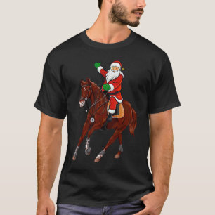 T-shirt Noël Santa à cheval Xmas Idée pour hommes Wo