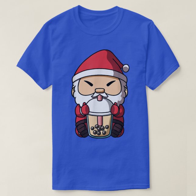 T-shirt Noël Santa Claus Boba Milk Tea Buble Tea Ani (Design devant)