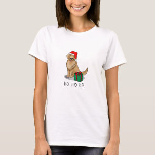 T-shirt Noël Santa Claus Golden Retriever Chien mignonne