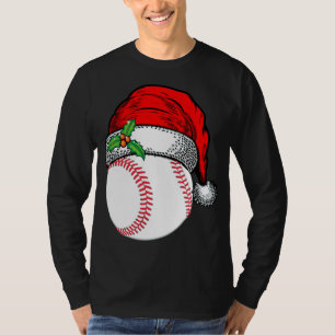 T-shirt Noël Santa Hat Baseball Sport Drôle Cadeau