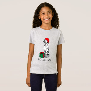 T-Shirt Noël Santa Hat Chien dalmate (noir 1) mignonne