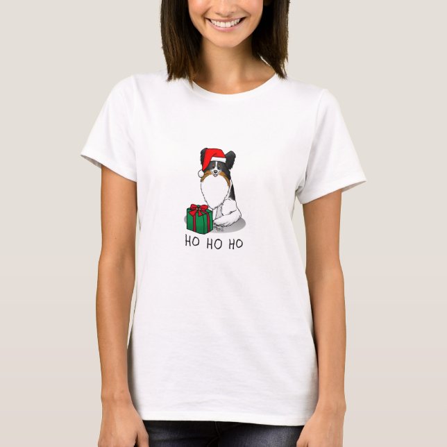 T-shirt Noël Santa Hat Papillon (tri-couleur) Fun Cute (Devant)