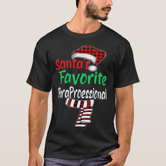 T-shirt Noël Santa Hat Père Noël Paraprofessionnel favori (Devant)