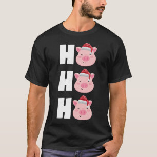 T-shirt Noël Santa Hat Pyjama Top Drôle Mignonne Cochon Ca