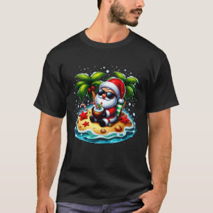 T-shirt Noël Santa Plage Xmas Tropical Hawaï Île 