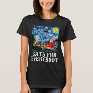T-shirt Noël Santa Traîneau Chats Pour Tout Le Monde Étoil
