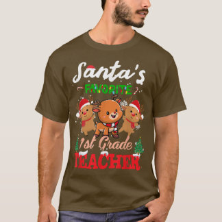T-shirt Noël Santas Favori 1ère année Enseignant Reinde