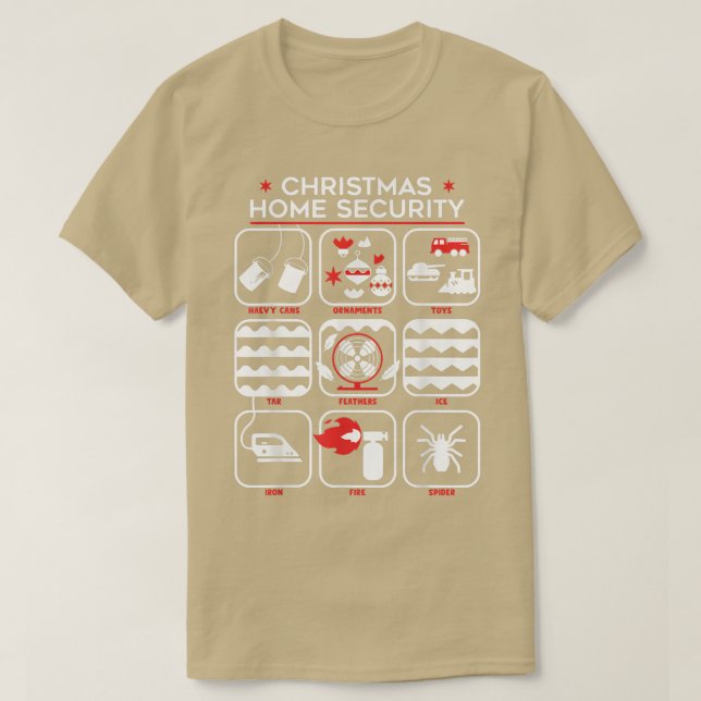 T-shirt Noël Sécurité à domicile Amusant (Design devant)