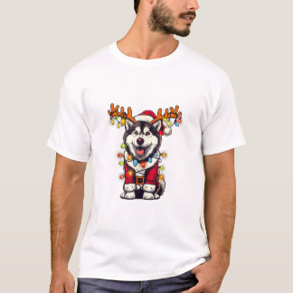 T-shirt Noël sibérien Husky