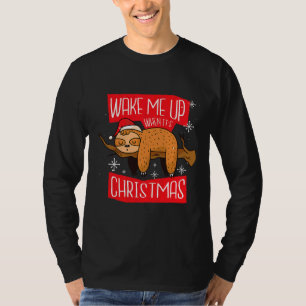 T-shirt Noël Sloth Funny Nap Sloth Lazy