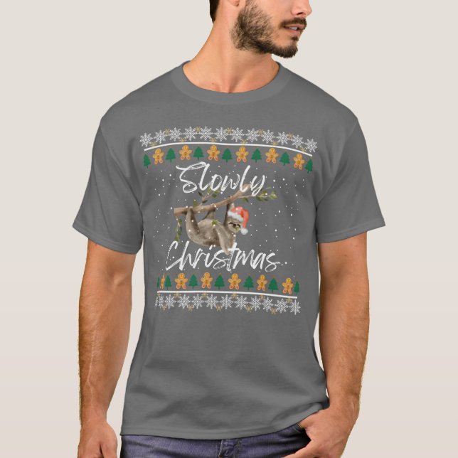 T-shirt Noël Sloth SLowly ami de Noël (Devant)