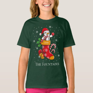 T-shirt Noël Snowman Famille Snowflakes Personnalisé
