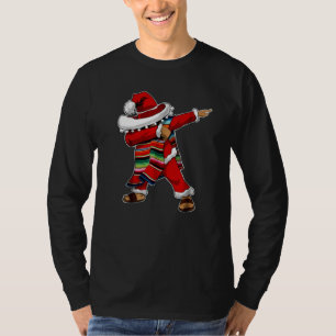 T-shirt Noël Sombrero Dabbing Mexique Poncho Père Noël