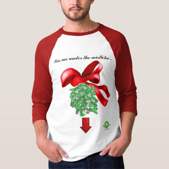 T-shirt Noël sous la chemise de gui (Devant)