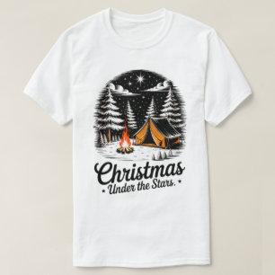 T-shirt Noël Sous les étoiles Scène de camping