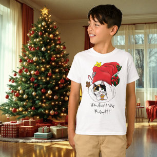 T-shirt Noël Stocker mignonne Calico Kitten