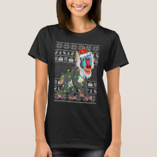 T-shirt Noël Style Pull Moche Lumières Santa Babouin Chris