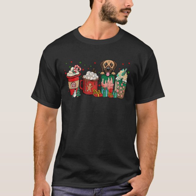 T-shirt Noël Super Dane Chien Coupes de café Noël Hiver P (Devant)
