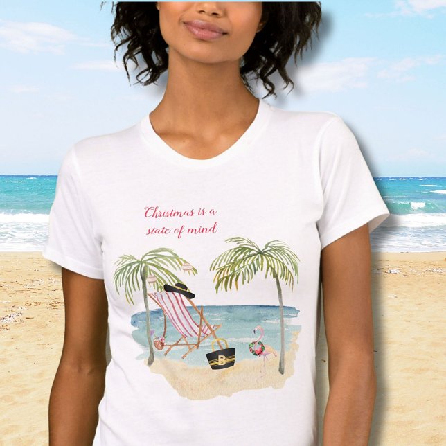 T-shirt Noël sur la plage Noël Bella+Canvas (Créateur téléchargé)
