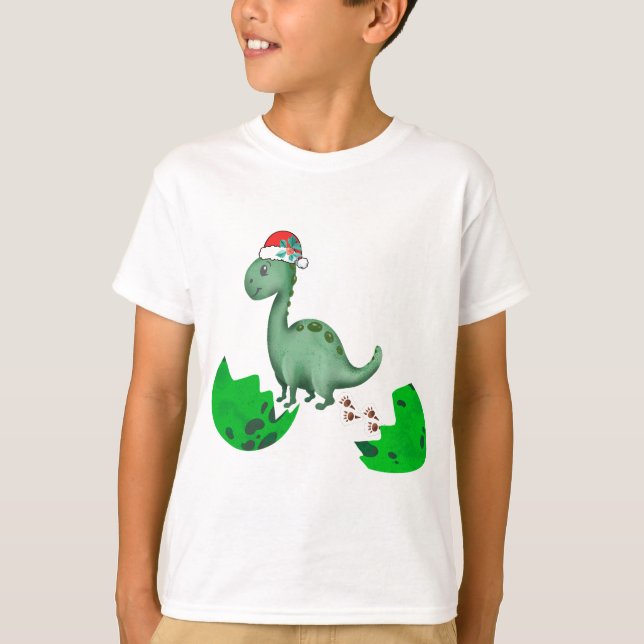 T-shirt Noël T-Rex Dinosaur Enfants Noël (Devant)