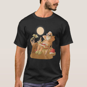 T-shirt Noël Tan En Juillet Père Noël Reindeer bronzer Ha