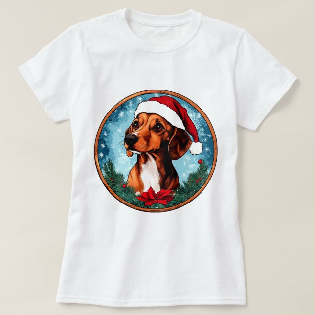 T-shirt Noël teckel (Design devant)
