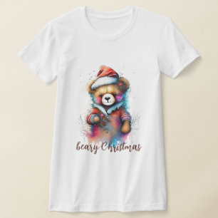 T-shirt Noël Teddy avec le Père Noël Beary Noël