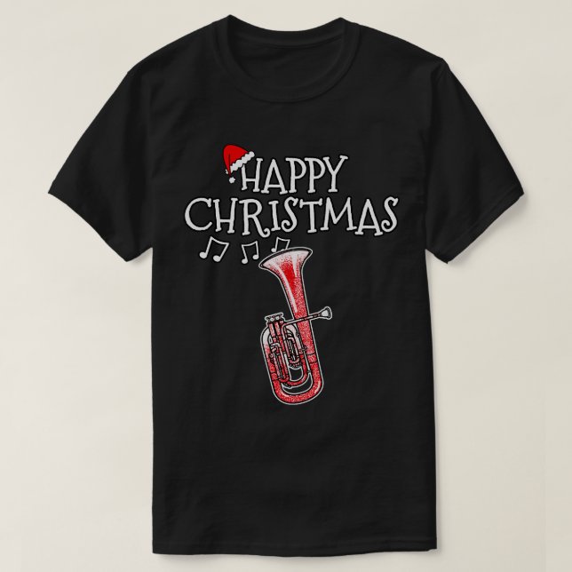 T-shirt Noël Tenor Horn Brass musicien Santa Hat Xmas (Design devant)