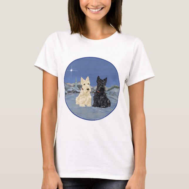 T-shirt Noël Terrier Écossais (Devant)