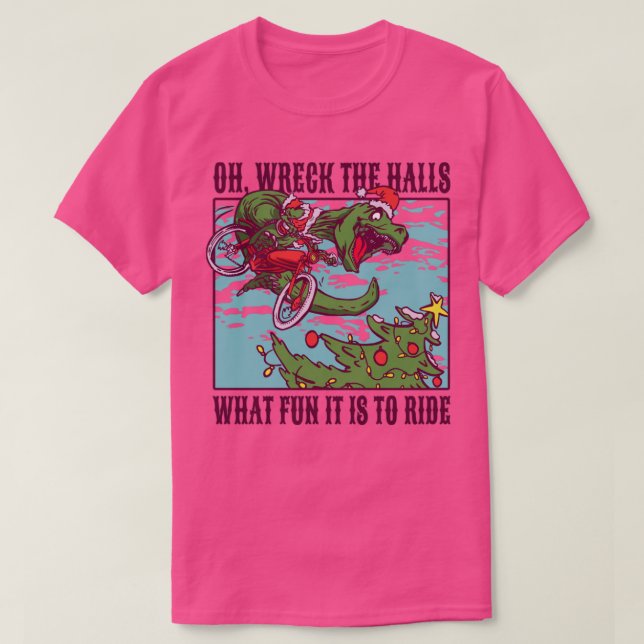 T-shirt Noël TRex Rider (Design devant)
