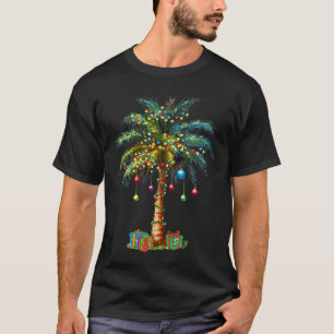 T-shirt Noël Tropical Hawaïen Père Noël Lumières de Noël P